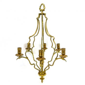 Brass French 6 arm Cage Chandelier. Circa 1900