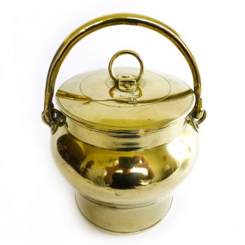 Swedish Brass Bucket and Lid, Signed Skultuna 1/2 K, Circa 1890