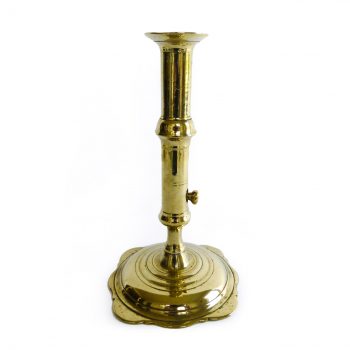English Brass Queen AnneSide Ejector Candlestick, Circa 1740