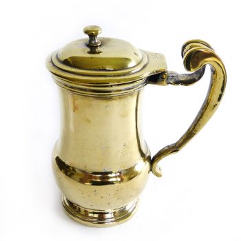 French Brass Silver Form Hot Water or Shaving Jug Circa 1725
